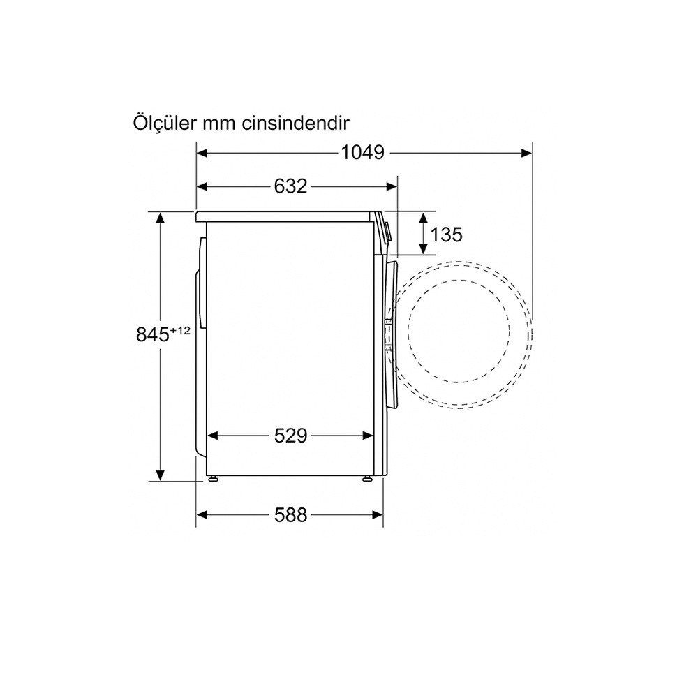 Çamaşır Makinesi 9 kg 1400 dev./dak., Gümüş